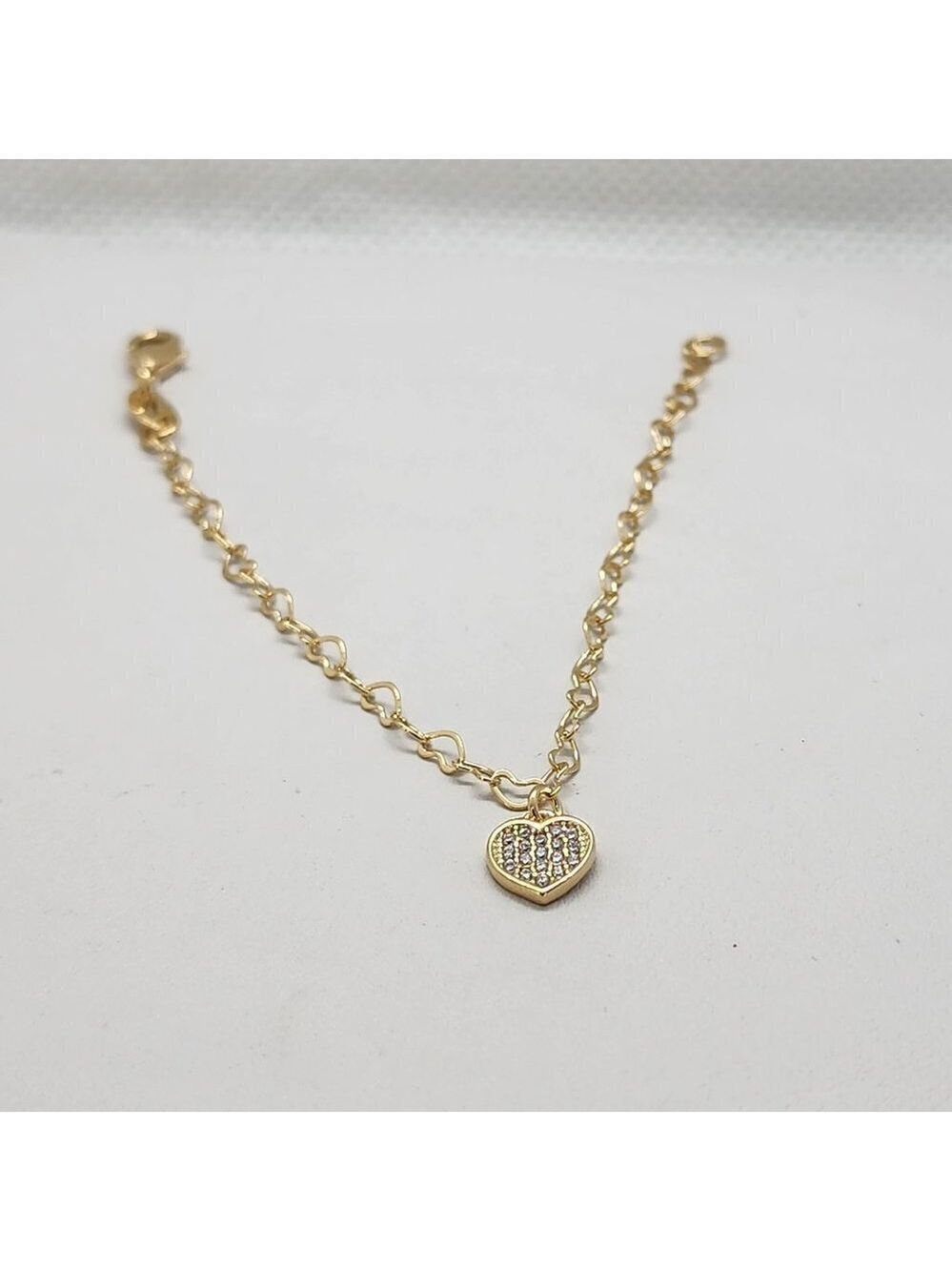 Brand New Brazilian 18k Gold Filled Hearts Bracelet
